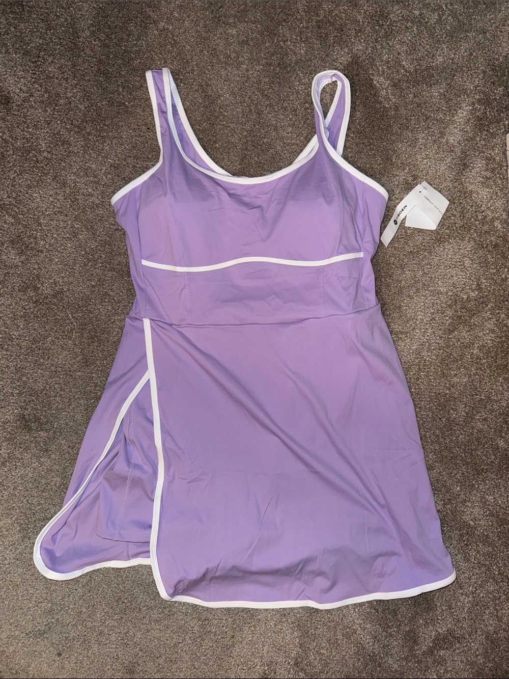 Lilac Athletic Dress W/ White Trim